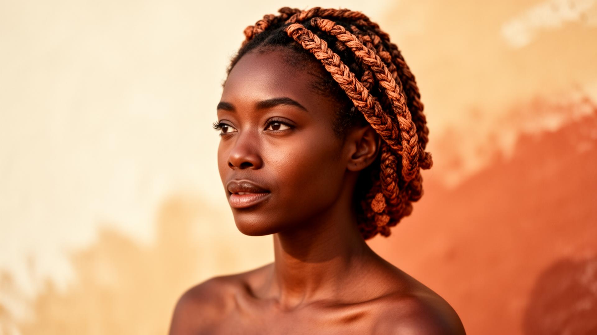 A woman wearing handmade textured braids